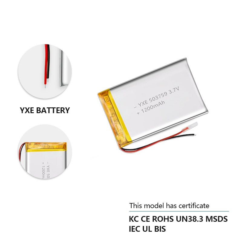 3.7 V Li-ion Battery 503759-1200mah
